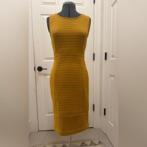 Anthropologie Tabitha Mustard Midi Dress, size 4
